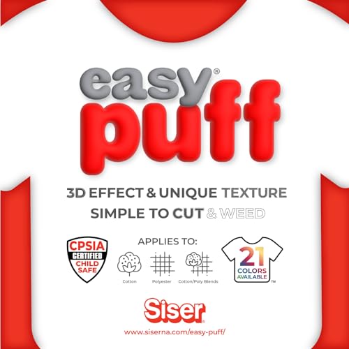 SISER Easy Puff HTV 12''x1yd - 3D Puffy Heat Transfer Vinyl (Dark Gray) Siser