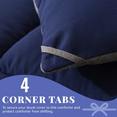 Cosybay Down Alternative Comforter (Blue/Grey, Full) - All Season Soft Quilted Full Size Bed Comforter - Duvet Insert with Corner Tabs -Winter Summer Warm Fluffy, 82x86 inches Cosybay