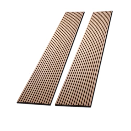 KANAGAWA Wood Wall Panels, 2 Pack Wood Slat for Wall, Decorative Acoustic Panels for Interior Wall, 94.5"×12.6" Slat Wall Paneling, 3D Soundproof Panels for Living Room, Bedroom, Offices, Walnut KANAGAWA