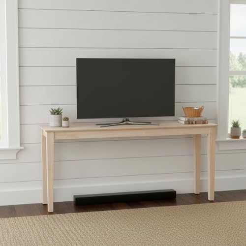 International Concepts Shaker Console Table, 72-Inch Long, Solid Parawood, Unfinished IC INTERNATIONAL CONCEPTS