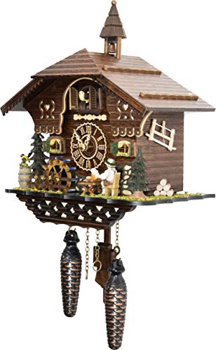 Cuckoo-Palace German Cuckoo Clock - The Brotzeit House - with Quartz Movement - 10.3 inches high - Black Forest Clock Cuckoo Palace