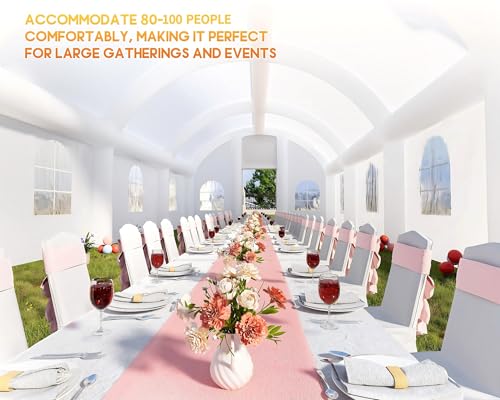 Albott 40x23x15FT Commercial Inflatable Wedding Tent, 210D Oxford Fabric Portable Heavy Duty Party Tent with 8 Sand Bags & 2 Roll-Up Doors, Gazebo Event House for Birthday Wedding Backyard Party Albott