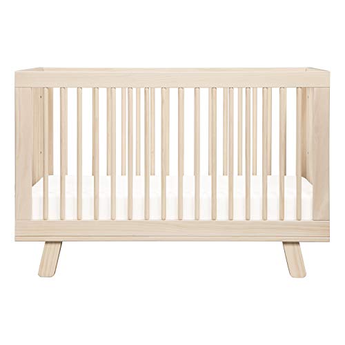 Babyletto Hudson 3-in-1 Convertible Crib with Toddler Bed Conversion Kit in Washed Natural, Greenguard Gold Certified babyletto