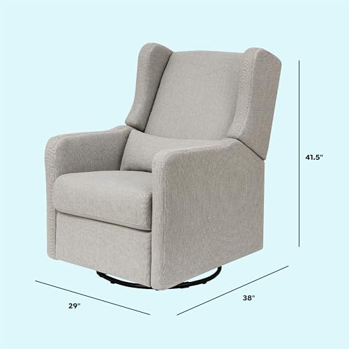 DaVinci Carter’s Arlo Glider Recliner Nursery Chair - Water & Stain Resistant Glider Rocking Chair for Nursery - GREENGUARD Gold, FSC & Certi-PUR US Certified - Cozy Swivel Rocker Recliner - Grey DaVinci