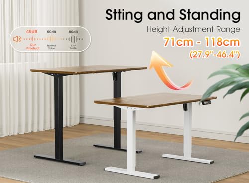 Xyndyx 330 lbs Capacity Dual Motor Electric Standing Desk Frame, Height Adjustable Sit Stand up Desk Legs Base Workstation, Anti-Collision Function, 2 Hooks, Black Frame Only Xyndyx