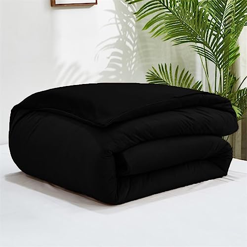 Luxlovery Black Velvet Comforter Set Cal King Men Plush Fluffy Black Bedding Set California King Minimalist Bedding Set Solid Modern Blanket Quilts Winter Warm Flannel Comforter Set Luxlovery