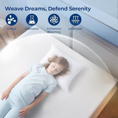TASTELIFE Queen Size Bed Mattress Protector, Waterproof & Breathable Cooling Mattress Cover & Pad, Deep Pocket Fits 8-21”, Ultra-Soft Washable Sheet Protection TASTELIFE