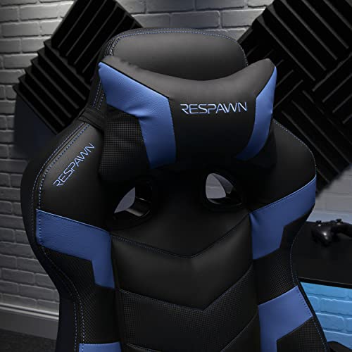 RESPAWN 110 Ergonomic Gaming Chair with Footrest Recliner - Racing Style High Back PC Computer Desk Office Chair - 360 Swivel, Adjustable Lumbar Support, Headrest Pillow, Padded Armrests - 2021 Blue RESPAWN