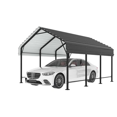 Shintenchi 12x15 FT Carport,Metal Carport with Enhanced Base, Oversized Garage Outdoor Galvanized Shelter,Heavy Duty Carports Canopy for Cars,Boats and Tractors