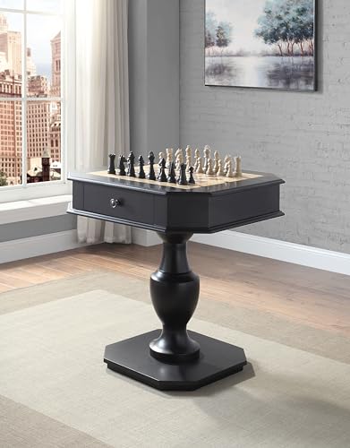 Acme Galini 2-Drawer Wooden Game Table in Black Acme