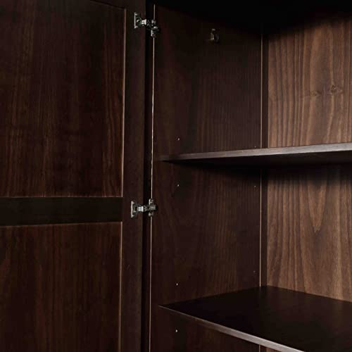 Grain Wood Furniture Shaker 2-Door Wardrobe, Solid Wood with Expresso Finish Grain Wood Furniture