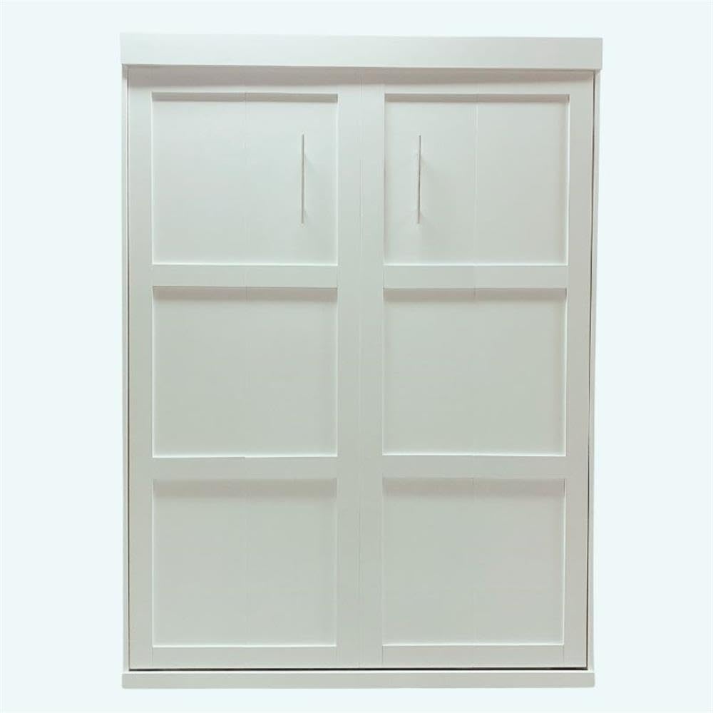 Pemberly Row Modern Engineered Wood Flexible Slat System Dual-Mounted Queen Murphy Bed 65-inch Space-Saving in White Pemberly Row