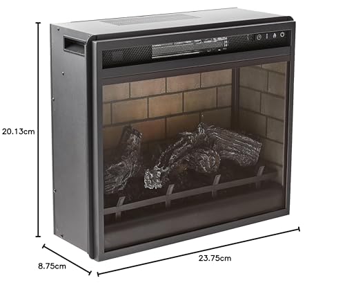 Signature Design by Ashley 24" Electric Infrared Fireplace Insert with Remote Control, Black Signature Design by Ashley