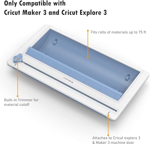 RANCOVY Vinyl Roll Holder with Trimmer for Cricut Maker 3 and Cricut Explore 3, Perfect for Clean Precise Cuts of Smart Vinyl and Heat Transfer Vinyl Iron On RANCOVY