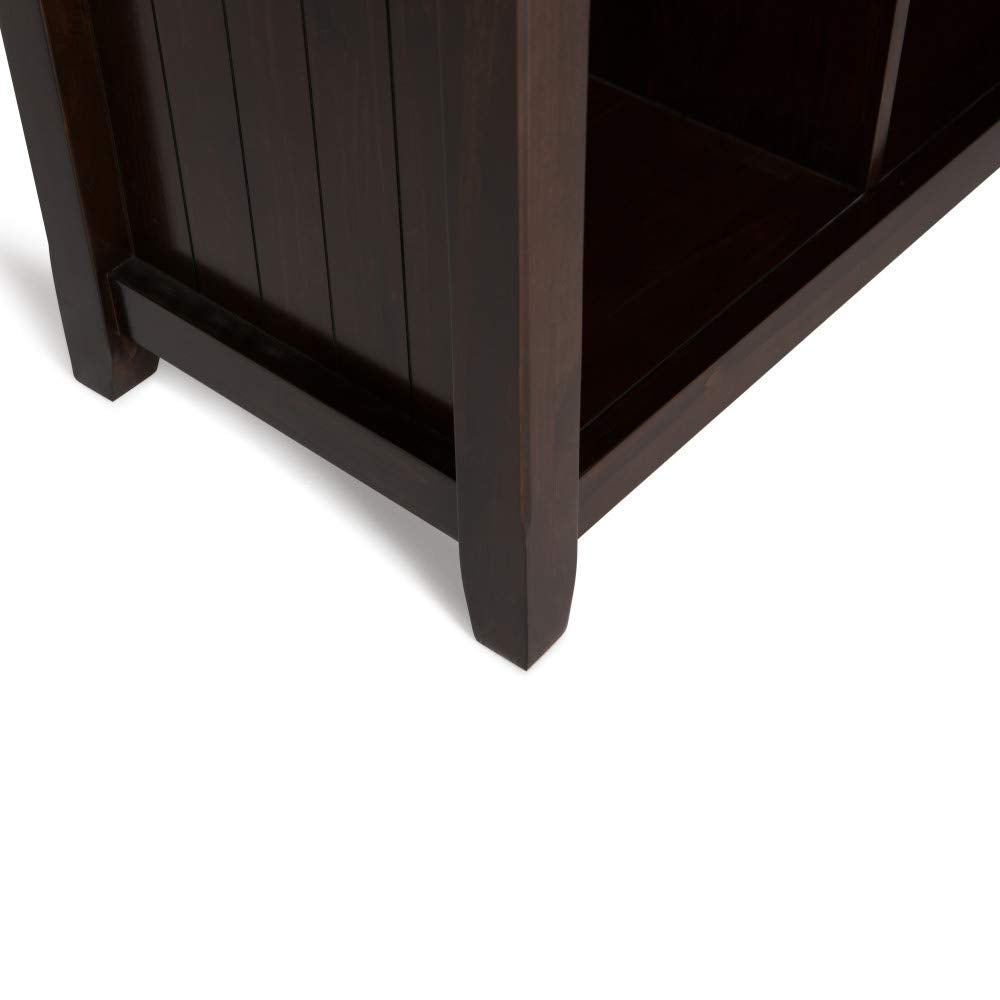 SIMPLIHOME Acadian SOLID WOOD 57 inch Wide Rustic 8 Cube Storage Sofa Table in Brunette Brown with Storage, 8 Shelves, for the Living Room Entryway and Bedroom SIMPLIHOME