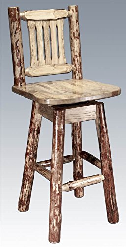 Montana Woodworks Barstool with Back and Swivel Montana Woodworks