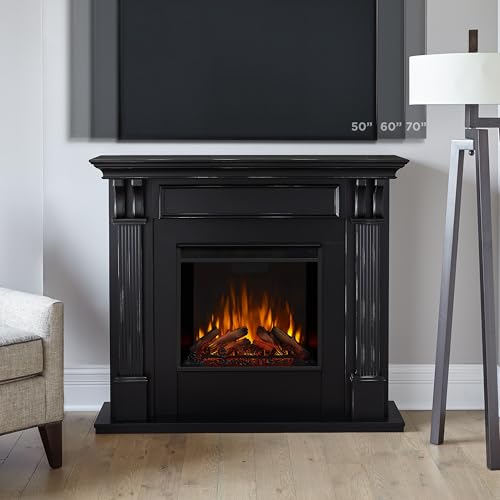 Real Flame Ashley 48" Electric Fireplace with Mantel for Living Room or Bedroom, Replaceable Fireplace Insert Heater, Realistic Log and Flame Effect, Remote Control, Timer Real Flame