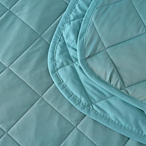 EVOLIVE Elastane Diamind Quilted All Season Light Weight Single Reversible Cooling Quilt/Comforter (Blue, Full/Queen) EVOLIVE