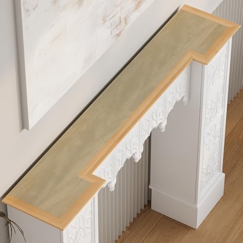 Timechee White Freestanding Electric Fireplaces Mantel Stand, Wooden Decorative Mantel Storage Cabinet with Doors and Shelves,Drawers, Fireplace Decor Entertainment Center with Storage for Living Room Timechee