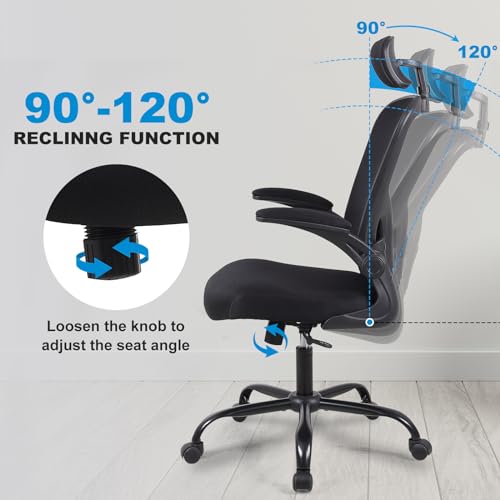 10 Pack Ergonomic Office Chair with 3D Adjustable Headrest, Mesh Home Office Desk Chairs with Lumbar Support & Flip-Up Armrests for Office, Home and Conference Room(10 Pack) Flysky