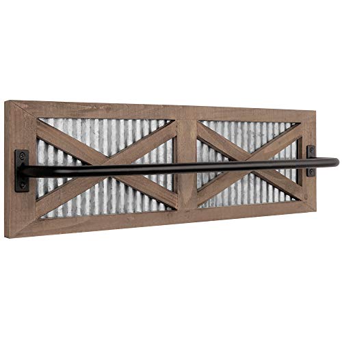 Autumn Alley Farmhouse Rustic Towel Rack Holder - Wood Towel Rack - 24" - Farmhouse Towel Holder for Rustic Bathroom and Farmhouse Kitchen Style Décor - Wall Mounted, Rustic Towel Bar Autumn Alley