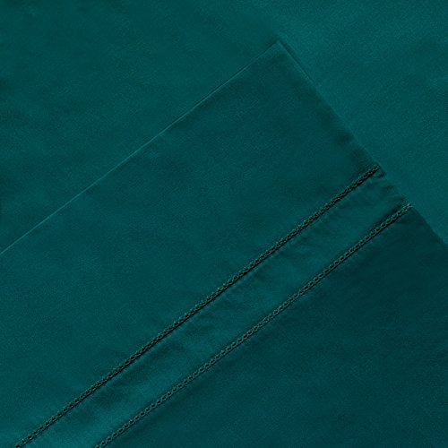 Pointehaven 620 Thread Count Long Staple Cotton - Sateen Weave - European Closure - Single Ply - Standard Pillow Case Set - Teal Pointehaven