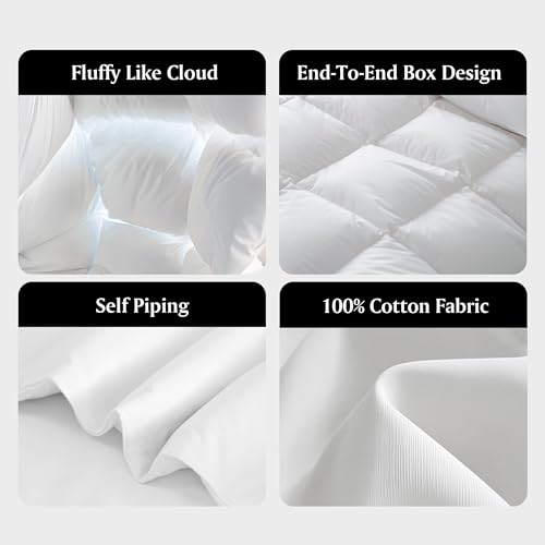 Beautyrest Goose Down Fiber Comforters Queen Size, Lightweight Blanket/Duvet Insert for Summer and Hot Sleepers, 100% Cotton Fabric, 8 Corner Tabs, Hotel Collection Down Fiber Blanket, 90x90 Inch Beautyrest