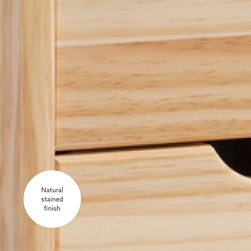 Linon Home Decor Products Corinne Six Drawer Storage, Natural Rolling Cart Linon Home Decor Products