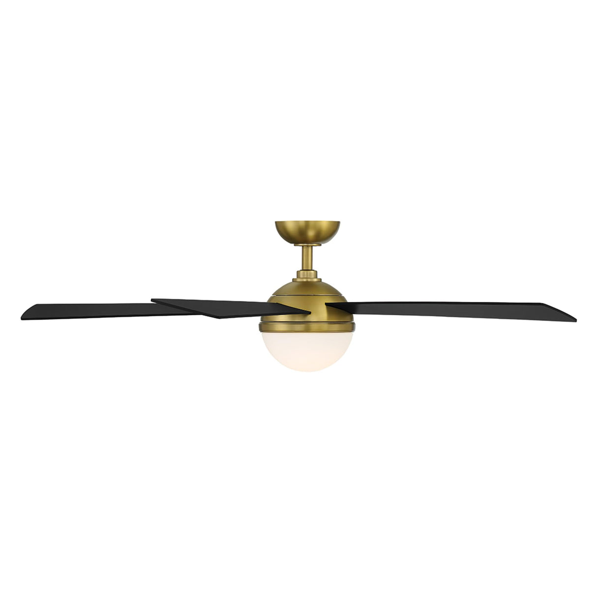 WAC Smart Fans Eclipse Indoor and Outdoor 5-Blade Smart Home Ceiling Fan 54in Satin Brass Matte Black with 3000K LED Light Kit and Remote Control works with Alexa and iOS or Android App WAC Lighting