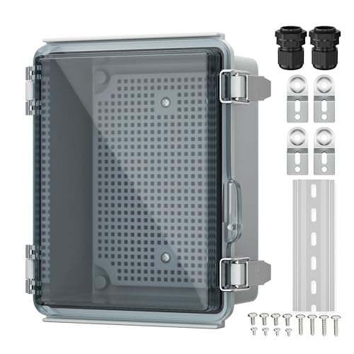 Joinfworld Outdoor WiFi Enclosure Weatherproof Locking Outdoor WiFi Box Plastic Waterproof Switch Router Enclosure Box 8.7x6.7x4.3 Joinfworld