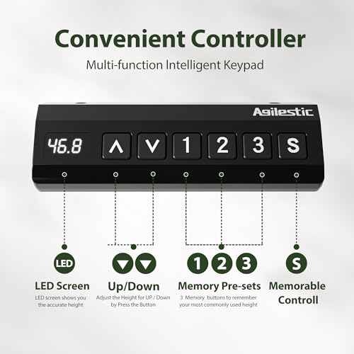 Agilestic 63 x 24 Inches Electric Standing Desk with 2 Storage Drawers, Stand Up Desk Adjustable Height, Sit and Stand Computer Table with Splice Board, White Agilestic