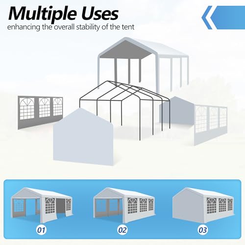 HOWSVN 13'x20' Party Tent Heavy Duty, Large Event Tent with Removable Sidewalls & 4 Sand Bags for Outdoor Events, Weddings, Parties HOWSVN