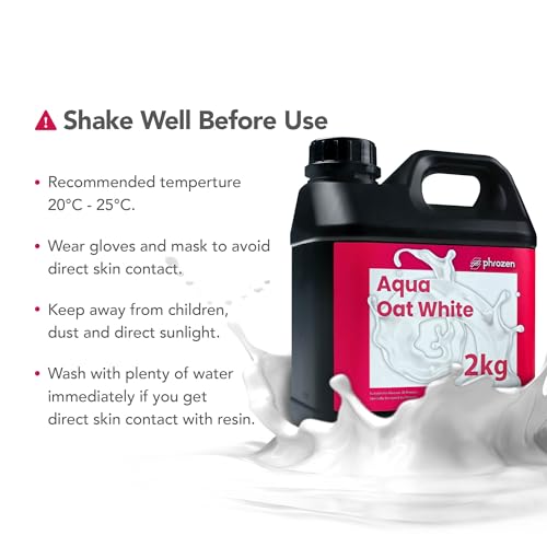 Phrozen Aqua Resin for 3D Printing, 405nm UV-Curing Photopolymer, Low Shrinkage, High Precision, Low Odor, Vivid Color, Non-Brittle, Fast Curing for LCD/DLP/SLA Printers (Oat White, 2KG) phrozen