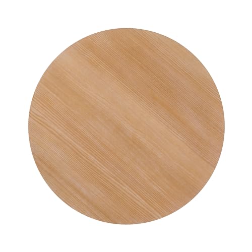 Walker Edison Scandinavian Paneled-Wood Pedestal Base Round Top Dining Table, 48 Inch, Cerused White Walker Edison
