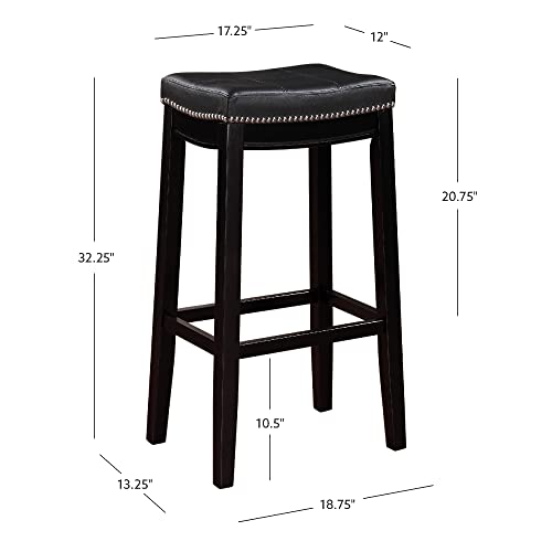 Linon Claridge Bar, Black Stool, 32" X 18.75" X 13" Linon