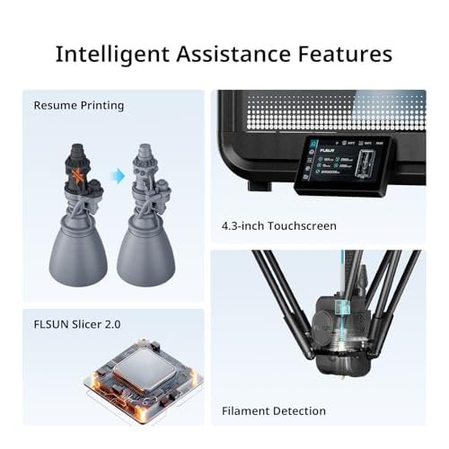 FLSUN T1 Pro 3D Printer, 1000mm/s High-Speed Printing, 60℃ Chamber Heat, Fully Auto Leveling and AI Camera, Support 300°C Print, Large Print Size 11.2"" x11.2 x13 FLSUN