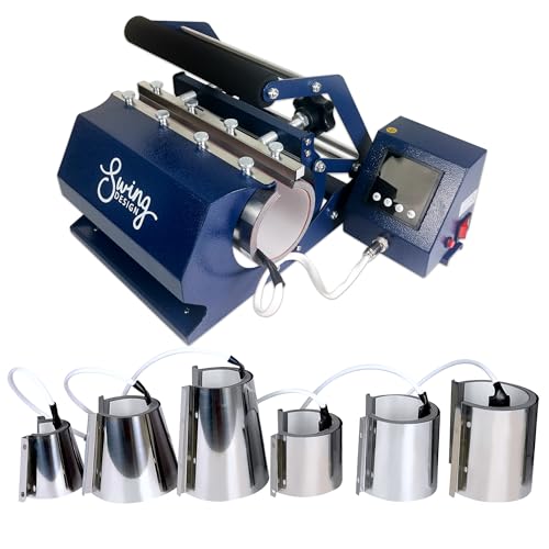 Brother SP-1 Dye-Sublimation Printer Bundle with 7-in-1 Navy Blue Tumbler, Mug & Cup Press, Full Ink Set, 310 Sublimation Transfer Sheets, Sublimation Blanks, Tape and More