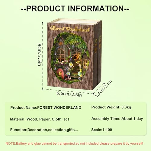 DIY Miniature House Kit, CUTEROOM Mini House Kit for Adult to Build, Wooden Dollhouse Making Kit with Furniture, Christmas Birthday Gifts (Forest Wonderland)