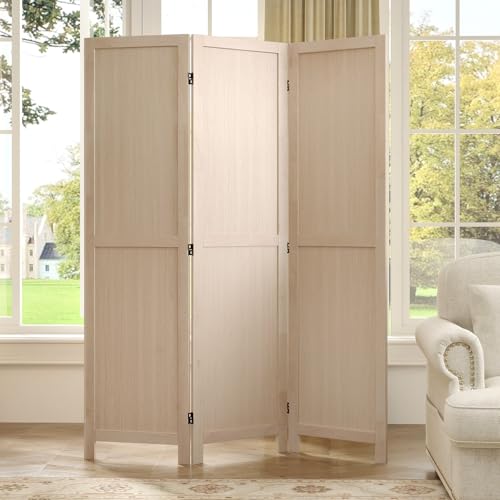 Giantex 3 Panel Folding Room Divider 67" Tall, Freestanding Wooden Privacy Screen, Divider for Room Separation, Space-Saving Wall Partition for Bedroom, Home Office, Studio – No Assembly Giantex