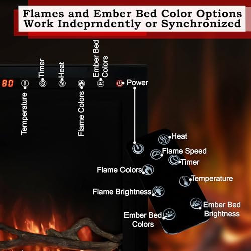 Modern Flames Spectrum Slimline 50 inch Wall Mount Built in Electric Fireplace Insert | Fully Recessed 4'' Wall | SPS-50B Modern Flames