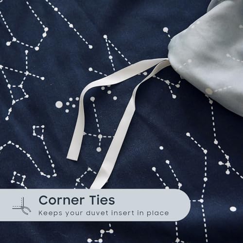 Wake In Cloud - Constellation Duvet Cover Set, Space Witchy Star Celestial Galaxy Astrology for Teen Kids Boys Girls, Soft Lightweight Bedding, 3-Piece, Navy Blue, Twin/Twin XL Size Wake In Cloud