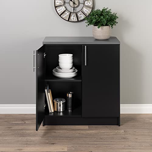 Prepac Elite 32" Black Storage Cabinet with Adjustable Shelf Prepac