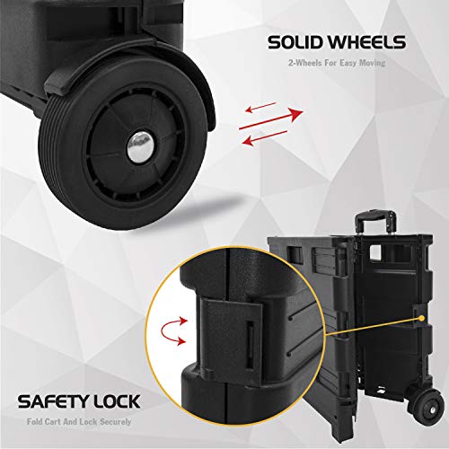 Olympia Tools 85-010 Grand Pack-N-Roll Portable Tools Carrier with Telescopic Handle, 80 Lb. Load Capacity, Black Olympia Tools