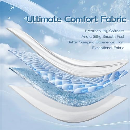 DOWNFORT Queen Cooling Comforter with Tencel™ Fill for Hot Sleepers & Night Sweats - Lightweight, Breathable, Double-Sided Cold Blanket All Season Thin Bedding (White, Full 90"x 90") DOWNFORT