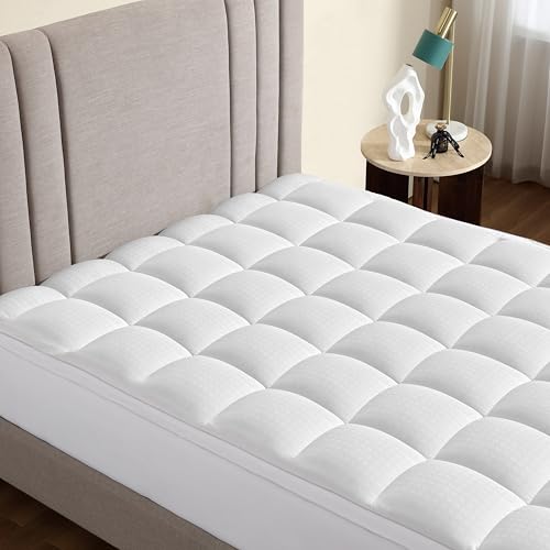 CirclesHome Hotel Collection Twin XL Size Hybrid Mattress Protector & Pad - Extra Padded, Thick, Plush, & Fitted Mattress Topper for Bed - Comfortable Pillow Top Mattress Cover CIRCLESHOME