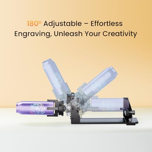 Longer Chuck Rotary Roller is Ideal for Engraving Cylindrical, Wine Glasses, and Irregular Items. Compatible with Ray5, Ray5mini, B1, and Most Other Laser engravers, Meeting Diverse Engraving Needs. Longer