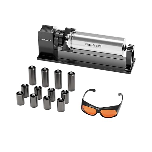 Laser Rotary Roller Pro, Y-axis Rotary Chuck for Creality Series Laser Engraver, Suitable for Engraving Cylindrical Objects, Rotary Kit Includes M6 Raiser for Falcon A1, Professional Goggles BOEICA