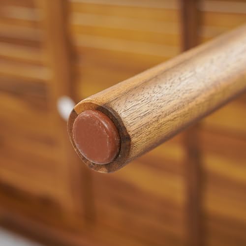 Christopher Knight Home Meja Acacia Wood Outdoor Dining Set for 6, Wooden 7 Piece Patio Dining Table Set, Wooden Outdoor Dining Armchair and Table Set with Cushion, Patio Furniture Set, Teak+Beige Christopher Knight Home