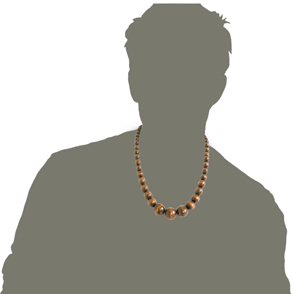 Xianli Wang Natural Wood Beads Necklace for Men Women Wooden Chain Unisex Chunky Bead Necklaces Xianli Wang