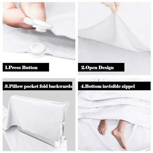 BREENHILL Double Sleeping Bag Liner,Camping Sheets & Travel Sheet, Hostels & Traveling Adult Sleep Sack for Backpacking, Hotels Lightweight Single & Double Camping Sleeping Bag Liners White BREENHILL